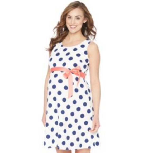 Oh Baby Motherhood Maternity Dress Blue White XL - Picture 2 of 5